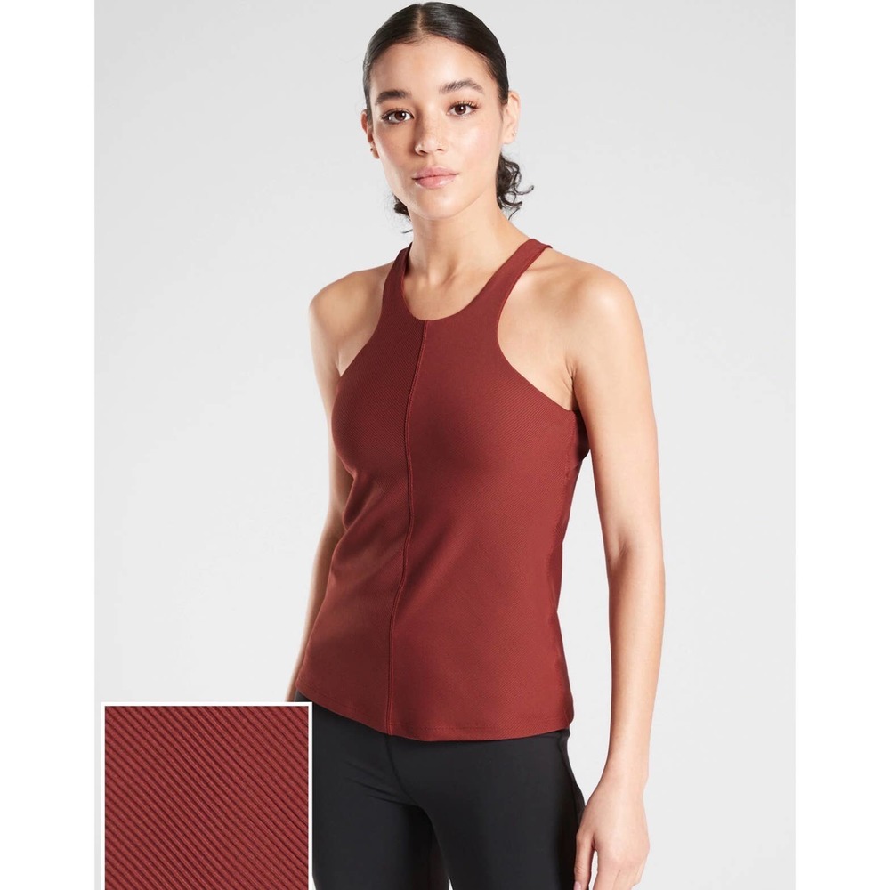 Athleta Intensity Support Top in SuperSonic Open Back Russet Brown #531152‎